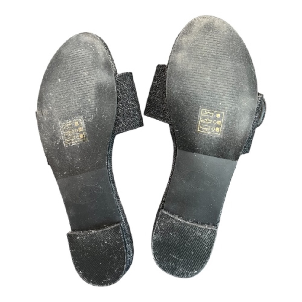 EUC Scoop black woven leopard buckle open toe slides | size 7.5 - Picture 5 of 5